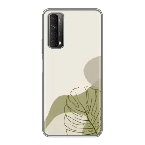 Силконовий чохол з принтом в квітах на Huawei P Smart 2021 (Зелена монстера дизайн)