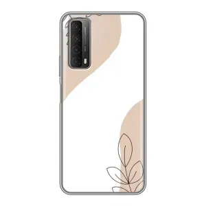 Силконовий чохол з принтом в квітах на Huawei P Smart 2021 (Нюдова гілочка абстракція)