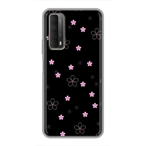 Чохол з принтом «Рожеві квіти на чорному» для Huawei P Smart 2021