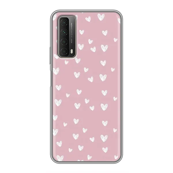 Чохол з принтом «Сердечки на рожевому» для Huawei P Smart 2021