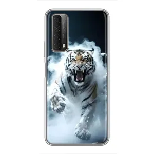 Чохол з картинкою 'Хижаки' для Huawei P Smart 2021 (Білий тигр у диму)