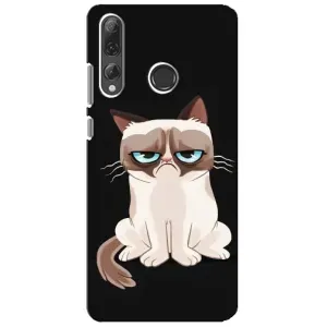 Чехол с принтом для Huawei P Smart Plus 2019 (AlphaPrint) Модные коты (Грустный кот)