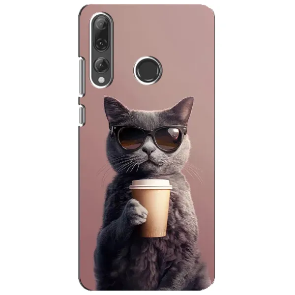 Чехол с принтом «Кот с кофе» для Huawei P Smart Plus 2019