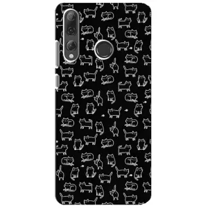 Чехол с принтом для Huawei P Smart Plus 2019 (AlphaPrint) Модные коты (Меленькие котики)