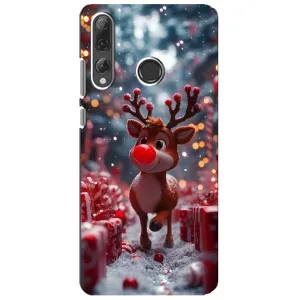 Яркий чехол для Huawei P Smart Plus 2019 с Зимними Оленятами (Олень среди подарков)