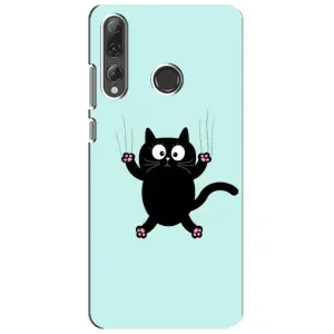 Чехол с принтом для Huawei P Smart Plus 2019 (AlphaPrint) Модные коты (Падающий кот)