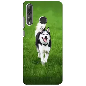 Чехол с Хаски для Huawei P Smart Plus 2019 - (AlphaPrint) (Радостный Хаски)