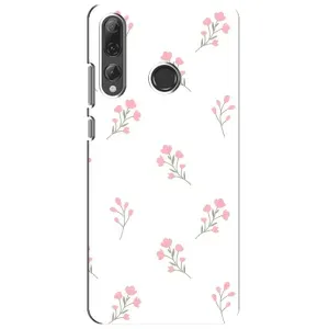 Чехол с розовым рисунком для Huawei P Smart Plus 2019 (Розовые цветы)