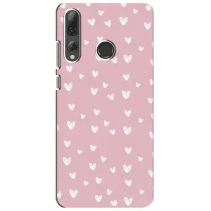 Чехол с розовым рисунком для Huawei P Smart Plus 2019 (Сердечки на розовом)