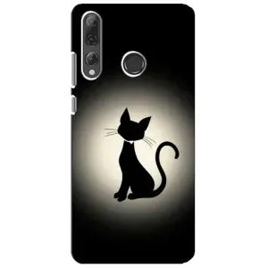 Чехол с принтом для Huawei P Smart Plus 2019 (AlphaPrint) Модные коты (Силуэт котика)