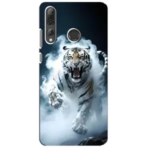 Чехол с картинкой «Хищники» для Huawei P Smart Plus 2019 (Белый тигр в дыму)