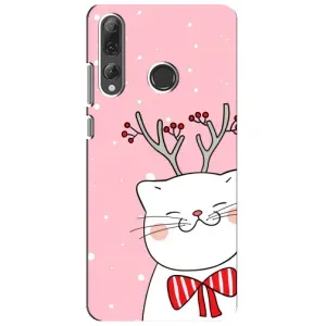 Новогодние Чехлы для Хуавей П Смарт Плюс 2019 (VPrint) (Зимний кот)