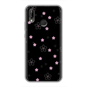 Чохол з розовим принтом для Huawei P Smart Plus , Nova 3i, INE-LX1 (Рожеві квіти на чорному)