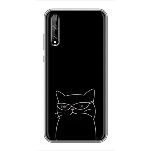 Чехол с принтом «Равнодушный кот» для Huawei P Smart Pro