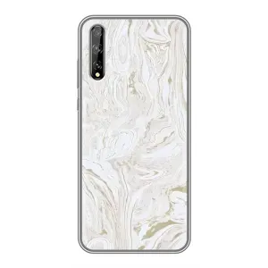 Мраморный чехол на Huawei P Smart Pro (VPrint) (Белый мрамор)