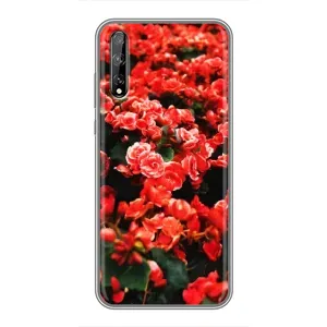 Чехлы с Цветами для Huawei P Smart Pro (VPrint) (Цветы красные)