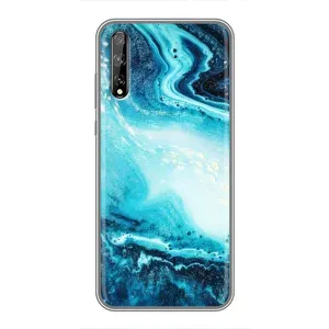 Мраморный чехол на Huawei P Smart Pro (VPrint) (Голубой мрамор)