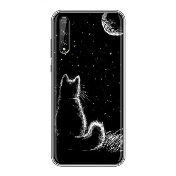 Чохол з принтом «Котик і місяць» для Huawei P Smart Pro