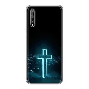 Чехол для Huawei P Smart Pro (AlphaPrint) - (Христианские) (Крест и город)
