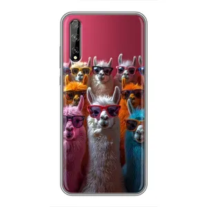 Чохол з принтом стильні тварини для Хуавей П Смарт Про (Лами в окулярах)