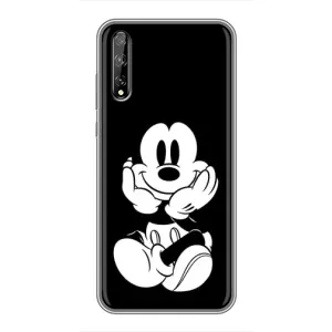 Эксклюзивный чехол для Huawei P Smart Pro (AlphaPrint - Мультяшные) (Микки на черном)