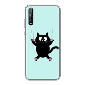Чехол с принтом для Huawei P Smart Pro (AlphaPrint) Модные коты (Падающий кот)