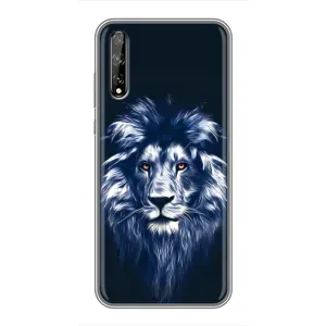 Чехол со Львом для Huawei P Smart Pro (VPrint) (Синий Лев)