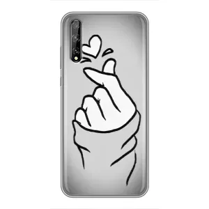 Чехол с принтом для Huawei P Smart Pro (AlphaPrint - Знак сердечка) (Значок Love)
