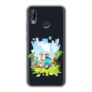 Чехол Майнкрафт на Huawei P Smart Z/ Y9 Prime 2019 (AlphaPrint) Minecraft (персонажи Minecraft)