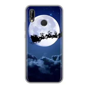 Новогодние Чехлы для Хуавей Пи Смарт З (VPrint) (Санта - луна)