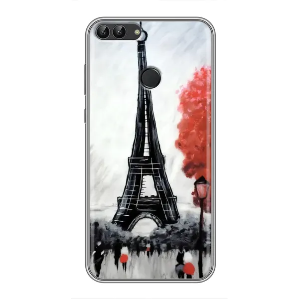 Чехол с принтом «Башня в Париже» для Huawei P Smart (Enjoy 7s, FIG-LA1)