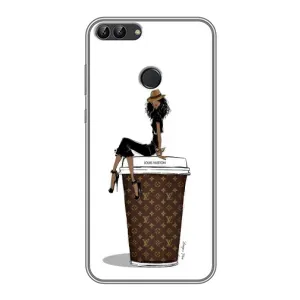 Чохли Луі Вітон для Huawei P Smart, Enjoy 7s, FIG-LA1 (AlphaPrint - LOUIS VUITTON) (кава LOUIS VUITTON)