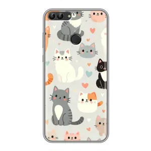 Чохол з малюнком кіт на Huawei P Smart, Enjoy 7s, FIG-LA1 (Колаж котів)