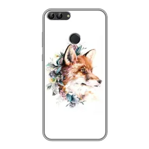Чехлы с картинкой Лисички для Huawei P Smart, Enjoy 7s, FIG-LA1 (VPrint) (Лисичка в цветочках)