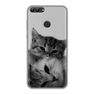 Чохол з малюнком кіт на Huawei P Smart, Enjoy 7s, FIG-LA1 (Пара котів)
