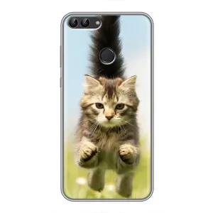 Чехлы с Котиками для Huawei P Smart, Enjoy 7s, FIG-LA1 (VPrint) (Прыжок кота)