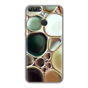 Мраморный чехол на Huawei P Smart, Enjoy 7s, FIG-LA1 (VPrint) (Радужный Мрамор)