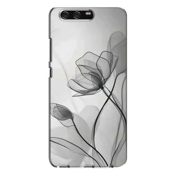 Чохол з принтом «Чорні квіти» для Huawei P10 Plus (VKY)