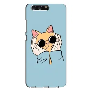 Чохол на Хуавей П10 Плюс з Котиками (VPrint) (Котик в окулярах)