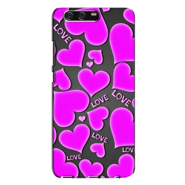 Чехол с принтом «Pink hearts» для Huawei P10 Plus (VKY)