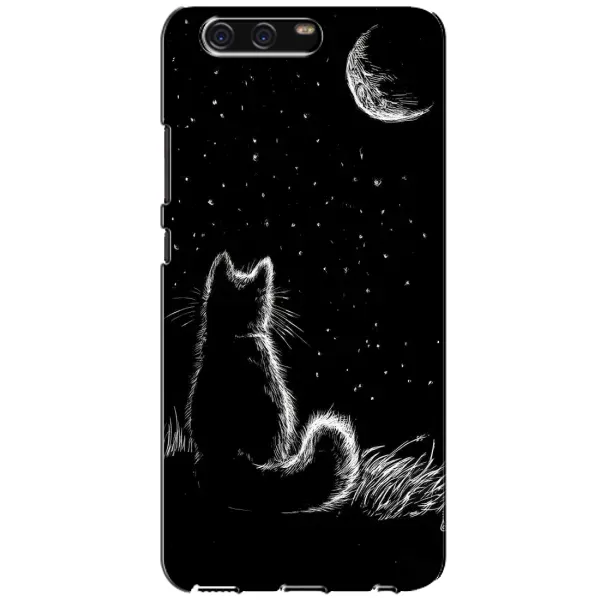 Чехол с принтом «Котик и луна» для Huawei P10 (VTR)