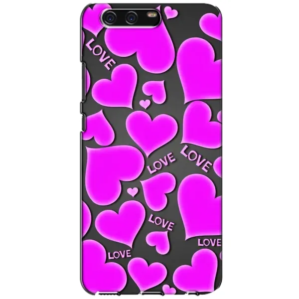 Чехол с принтом «Pink hearts» для Huawei P10 (VTR)