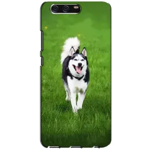 Чехол с Хаски для Huawei P10, VTR - (AlphaPrint) (Радостный Хаски)
