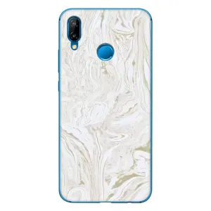 Мраморный чехол на Huawei P20 Lite (2019) (VPrint) (Белый мрамор)
