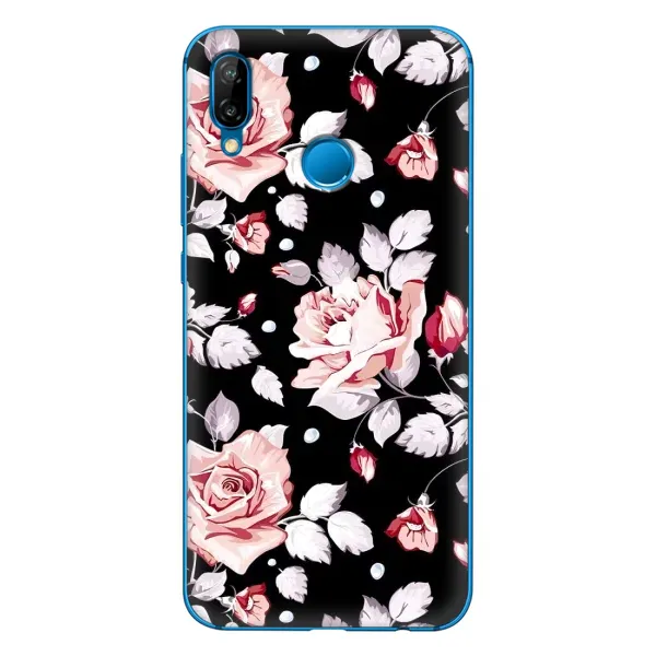 Чехол с принтом «Цветочки на черном» для Huawei P20 Lite (2019)