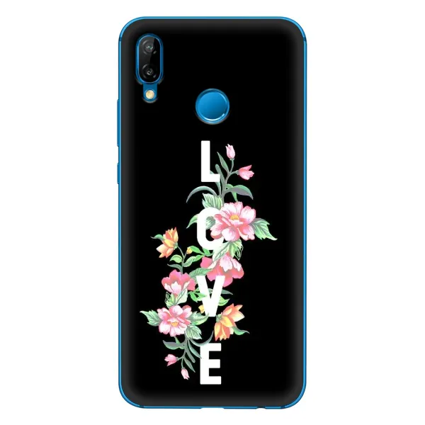 Чехол с принтом «Цветы LOVE» для Huawei P20 Lite (2019)