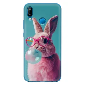Чохол з принтом стильні тварини для P20 Lite 2019 (Кролик в окулярах)