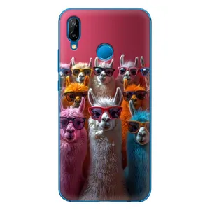 Чохол з принтом стильні тварини для P20 Lite 2019 (Лами в окулярах)