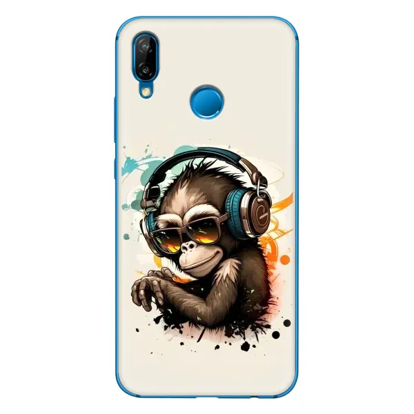 Чехол с принтом «Макака в наушниках» для Huawei P20 Lite (2019)