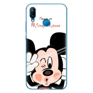 Эксклюзивный чехол для Huawei P20 Lite (2019) (AlphaPrint - Мультяшные) (Маус Микки)